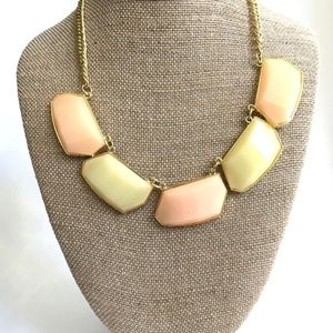 𝅺3/$29! Peach & Light Yellow Statement Necklace